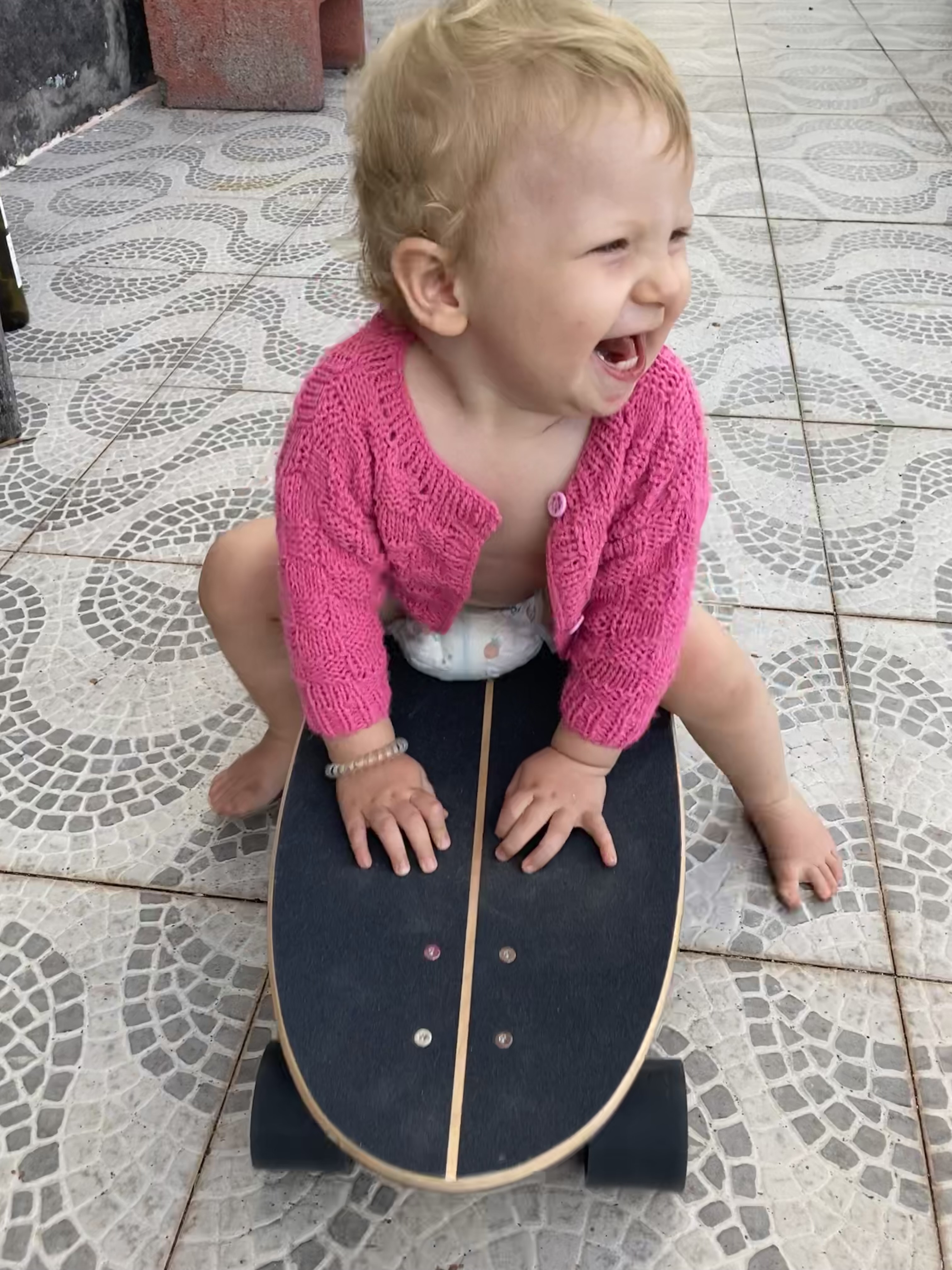 Skateboarden met papa